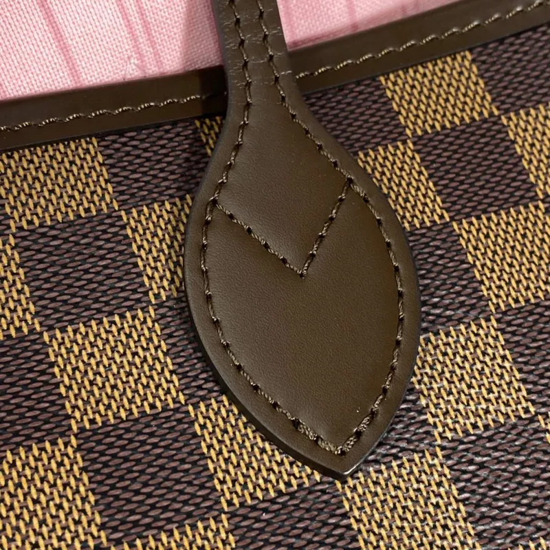 Louis Vuitton LV N41603 Neverfull MM Damier Ebene Rose Ballerine Růžová
