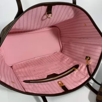 Louis Vuitton LV N41603 Neverfull MM Damier Ebene Rose Ballerine Růžová