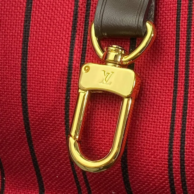 Louis Vuitton LV N41358 Neverfull MM Damier Ebene Cerise Red