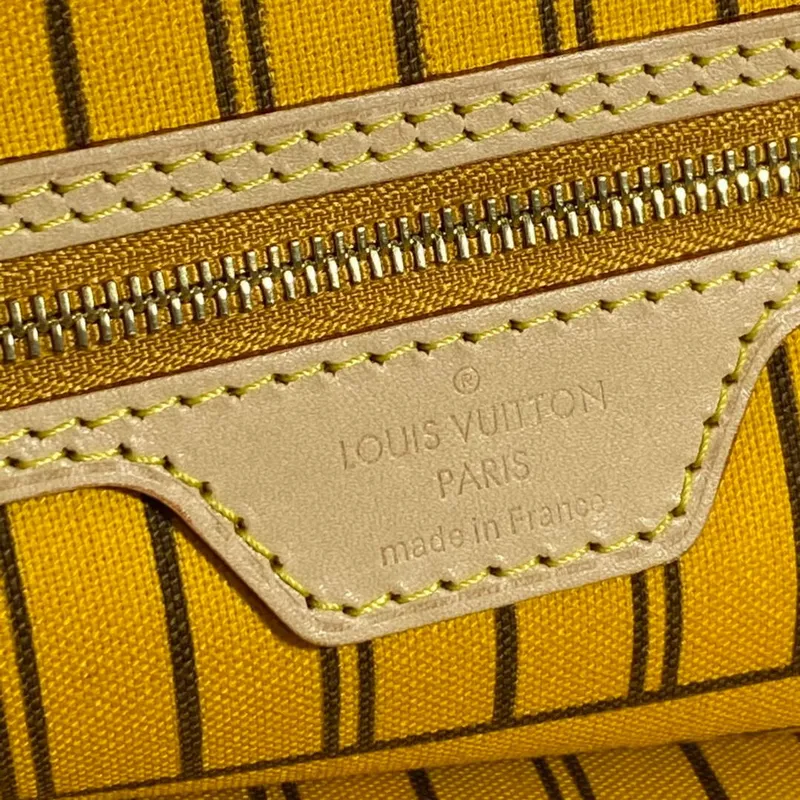 Louis Vuitton LV M40997 Neverfull MM Monogram Canvas Cerise Yellow