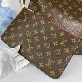 Louis Vuitton LV M41177 Neverfull MM Monogram Canvas Cerise Red