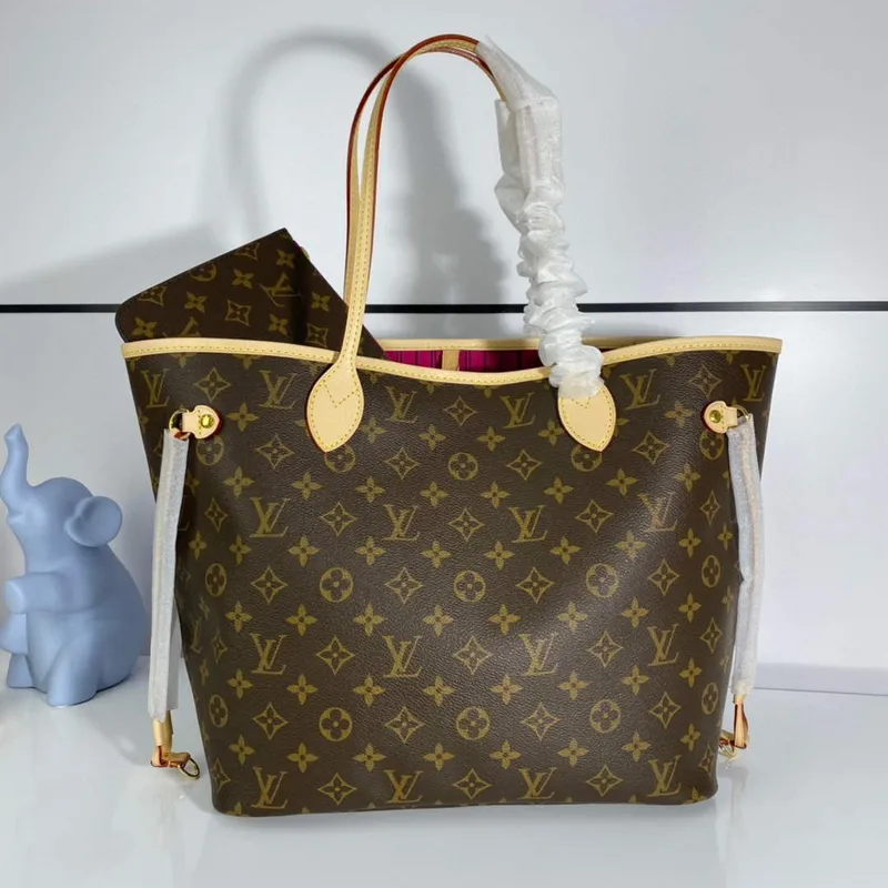 Louis Vuitton LV M41178 Neverfull MM Monogram Canvas Pivoine Růžová