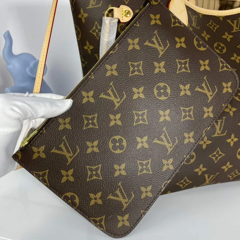 Louis Vuitton LV M40995 Neverfull MM Monogram Canvas Béžová