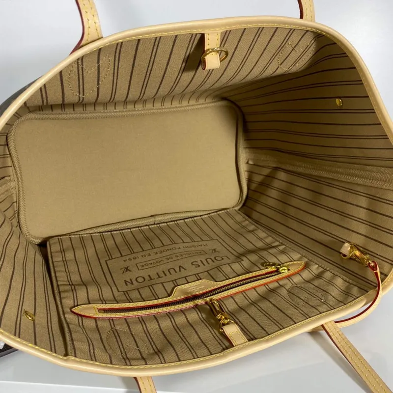 Louis Vuitton LV M40995 Neverfull MM Monogram Canvas Béžová