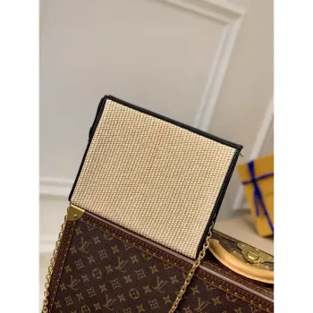 LV M81366 Louis Vuitton toaletní taška na řetízku Přírodní a černá