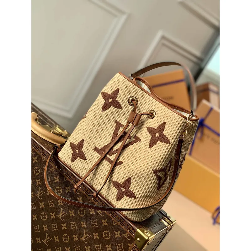 LV M57704 Louis Vuitton NéONOé MM Taška Meruňková