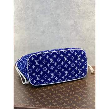 Louis Vuitton LV M46220 Neverfull MM Tote Bag Modrá