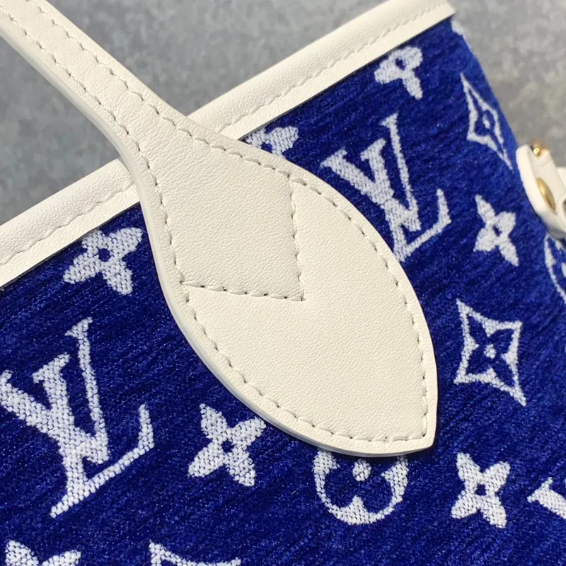 Louis Vuitton LV M46220 Neverfull MM Tote Bag Modrá