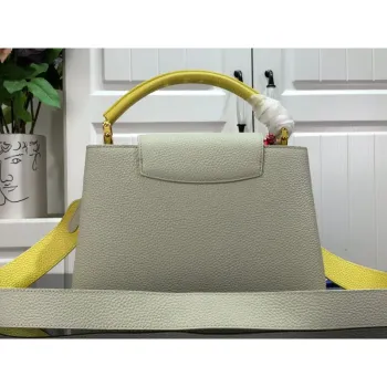 LV M48865 Louis Vuitton Capucines Mini BB Kabelka M59468 Sněhově bílá a Cedrat