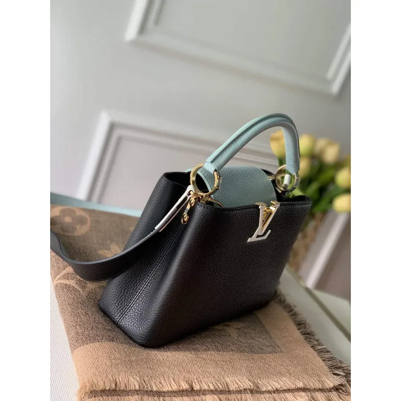 LV M57523 Louis Vuitton Capucines BB Kabelka Černá a Modrá