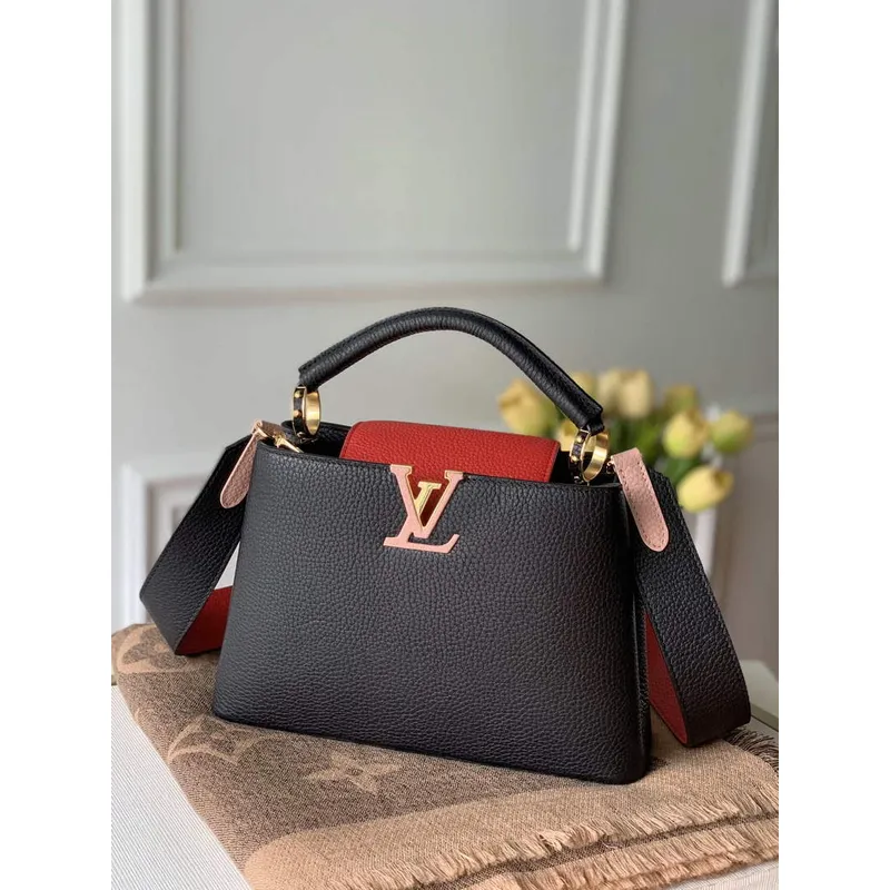 LV M57518 Louis Vuitton Capucines BB Kabelka Černá a Červená