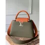 LV M57523 Louis Vuitton Capucines MM Kabelka Zelená a Hnědá