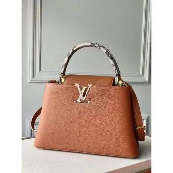 LV N97980 Louis Vuitton Capucines MM Taška Hnědá