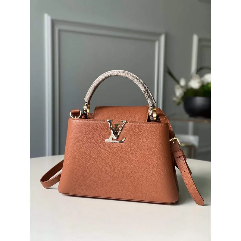 LV N97980 Louis Vuitton Capucines BB Kabelka Hnědá