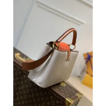 LV M57904 Louis Vuitton Capucines MM Kabelka M57903 Meruňková a Oranžová