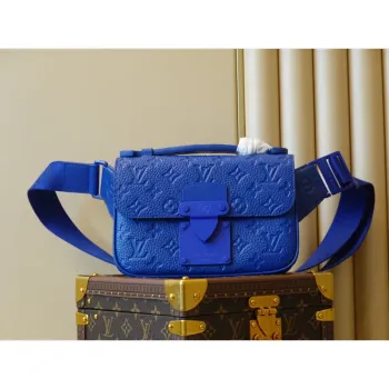 LV Louis Vuitton M58487 S Lock Sling Modrá