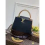 LV M58608 Louis Vuitton Capucines MM Kabelka Černá Meruňková