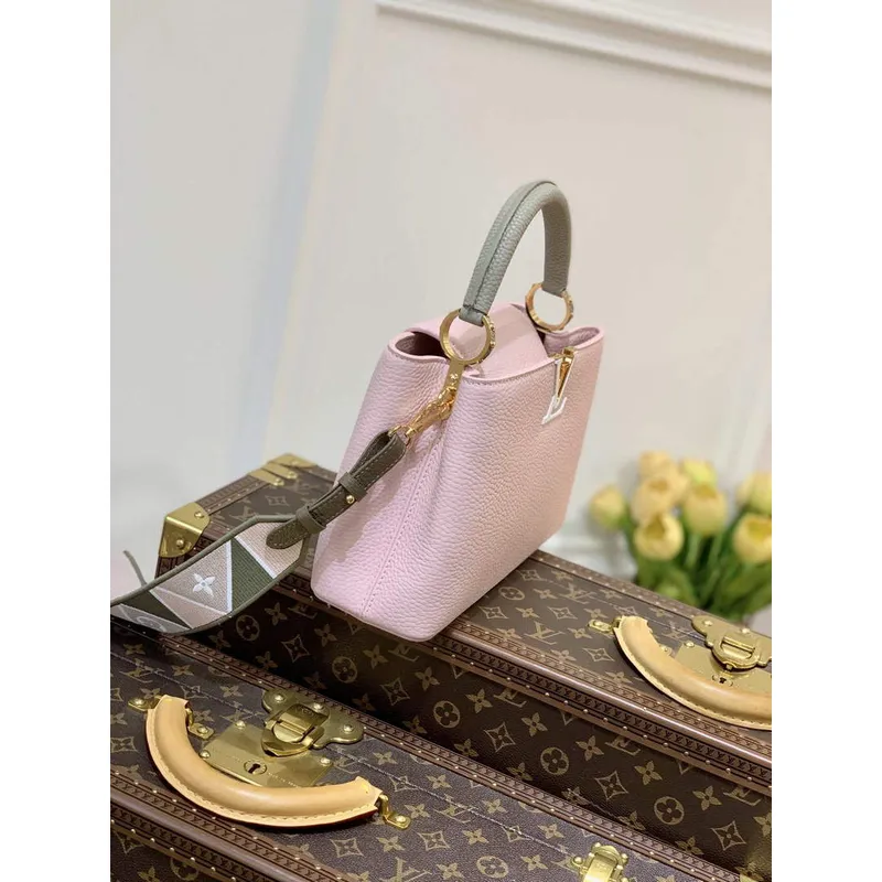 LV M59061 Louis Vuitton Capucines BB Kabelka Růžová Béžová