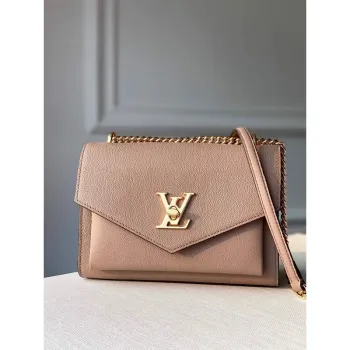 LV M56137 Louis Vuitton Mylockme Chain Bag Greige Šedá