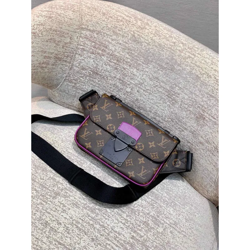 LV M45807 Louis Vuitton S Lock Sling Bag Fialová