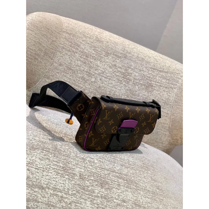 LV M45807 Louis Vuitton S Lock Sling Bag Fialová