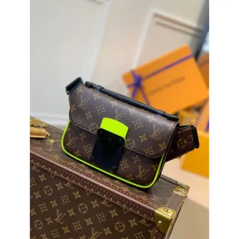 LV M45864 Louis Vuitton S Lock Sling Bag Žlutá Fluo