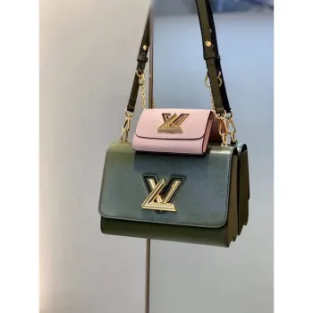LV M59884 Louis Vuitton Twist MM Kabelka Kaki / Křemen Bílá