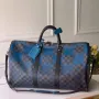LV N40410 Louis Vuitton Keepall Bandouliere 50 Cestovní taška modrá