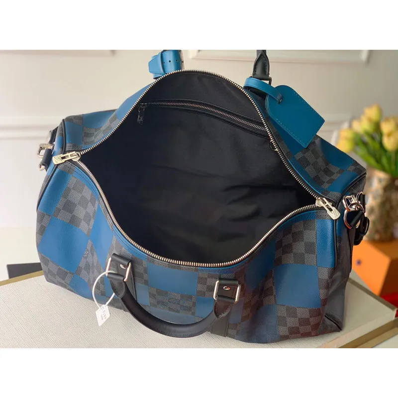 LV N40410 Louis Vuitton Keepall Bandouliere 50 Cestovní taška modrá