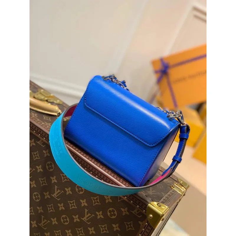 LV M57669 Louis Vuitton Twist MM Epi Kabelka M57666 M57667 Modrá