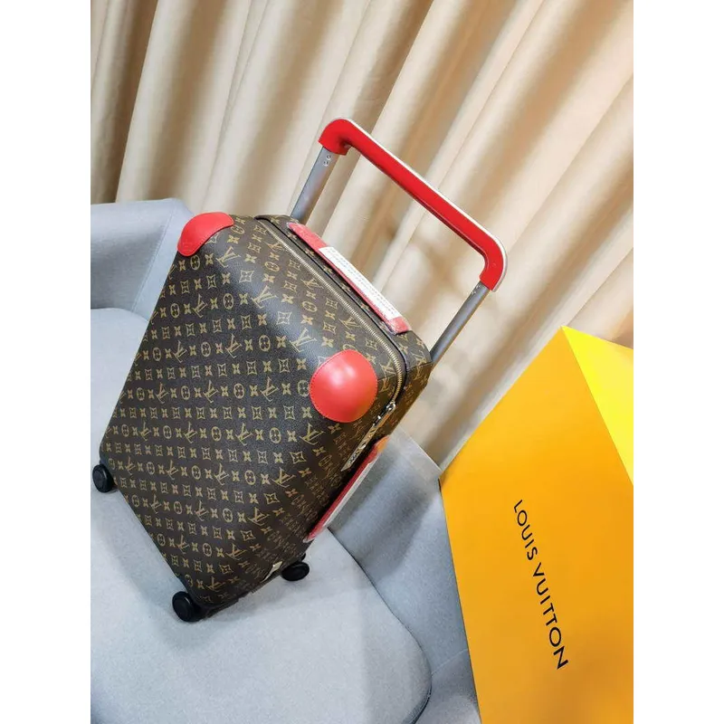 LV M23203 Louis Vuitton Horizon 55 Monogram plátno M23202 Červená