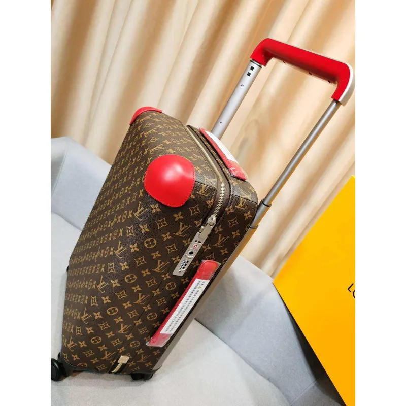 LV M23203 Louis Vuitton Horizon 55 Monogram plátno M23202 Červená