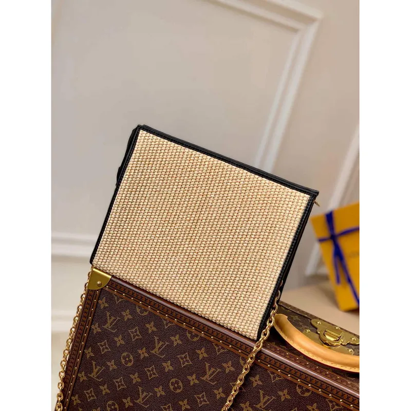 LV M81366 Louis Vuitton Toaletní taška na řetízku Přírodní černá