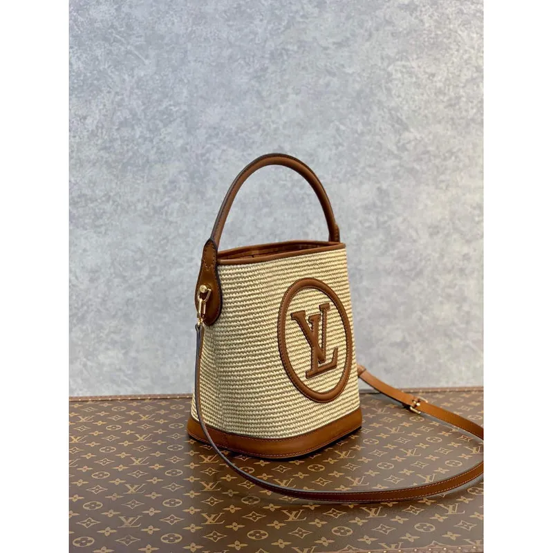 LV M59962 Louis Vuitton Petit Bucket Bag karamelově hnědá