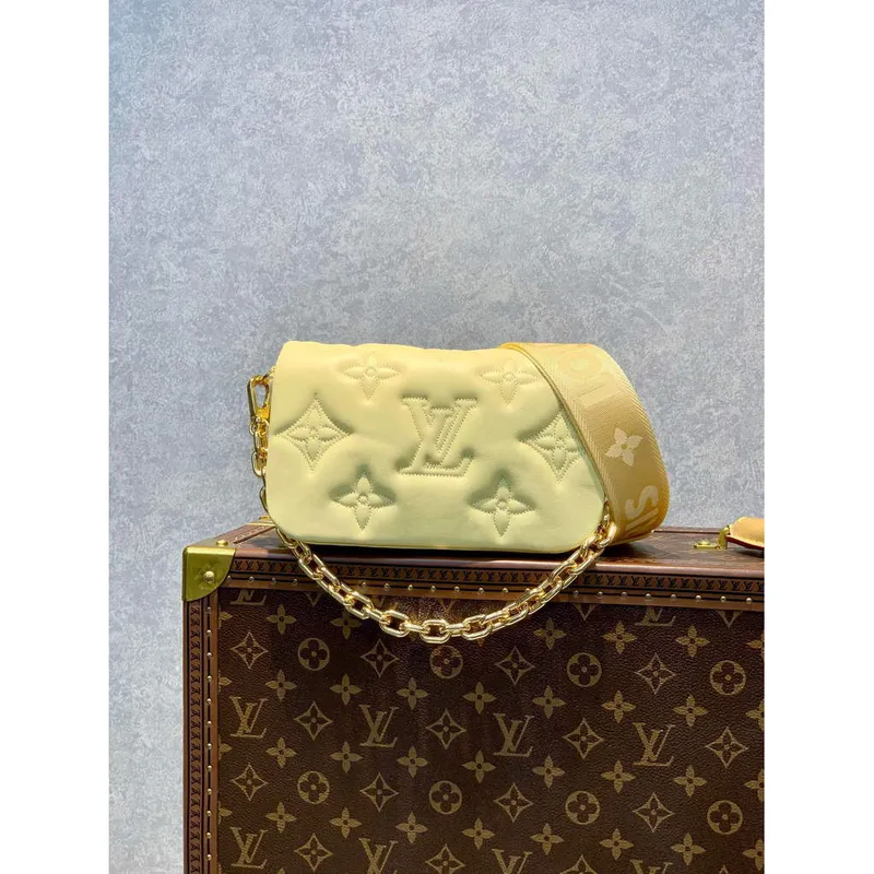 LV M81400 Peněženka Louis Vuitton na popruhu Bubblegram Banane Žlutá