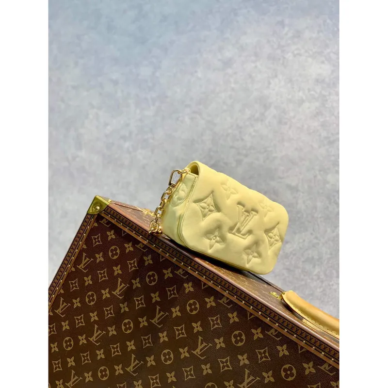 LV M81400 Peněženka Louis Vuitton na popruhu Bubblegram Banane Žlutá