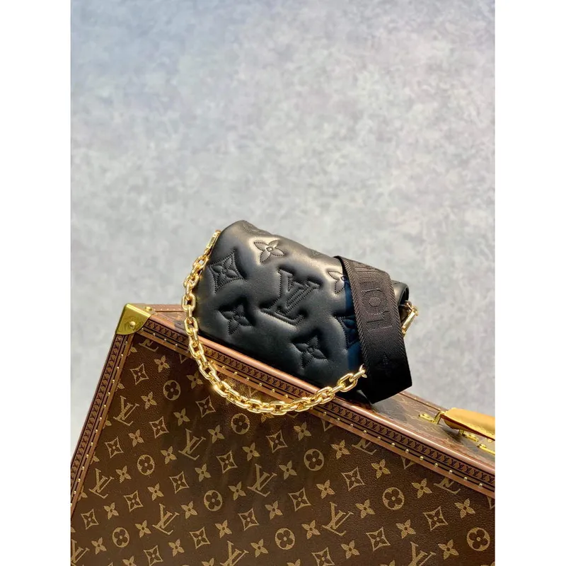 LV M81398 Peněženka Louis Vuitton na popruhu Bubblegram Černá