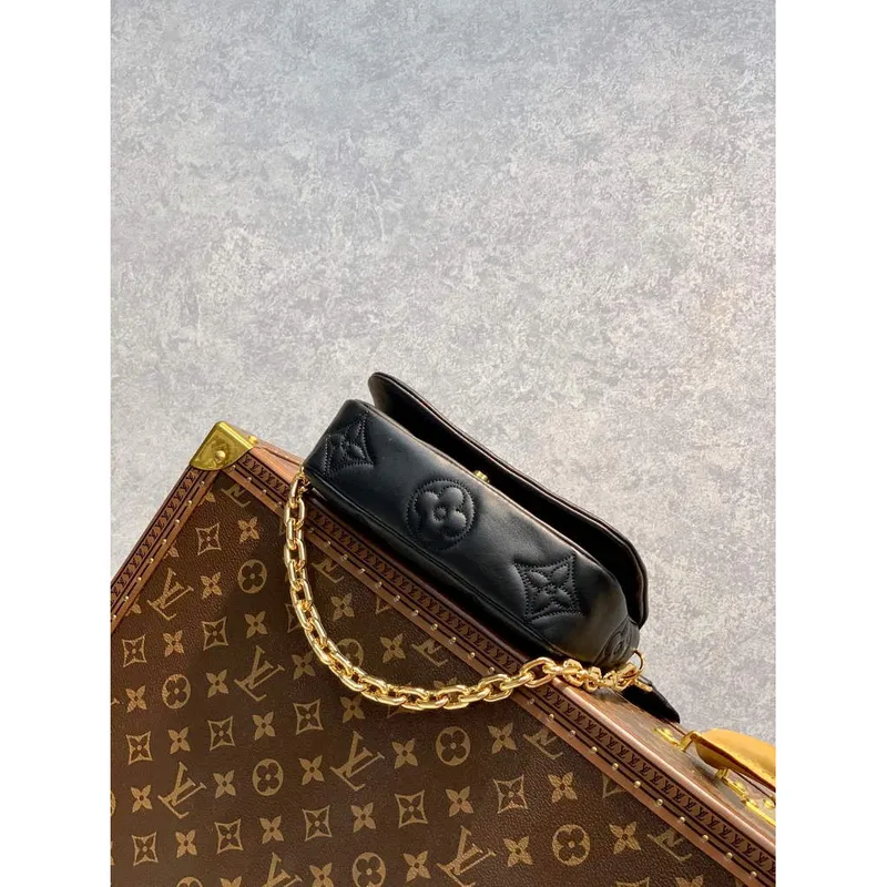 LV M81398 Peněženka Louis Vuitton na popruhu Bubblegram Černá