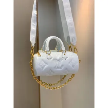 LV M59827 Louis Vuitton Papillon BB Kabelka Sněhově Bílá