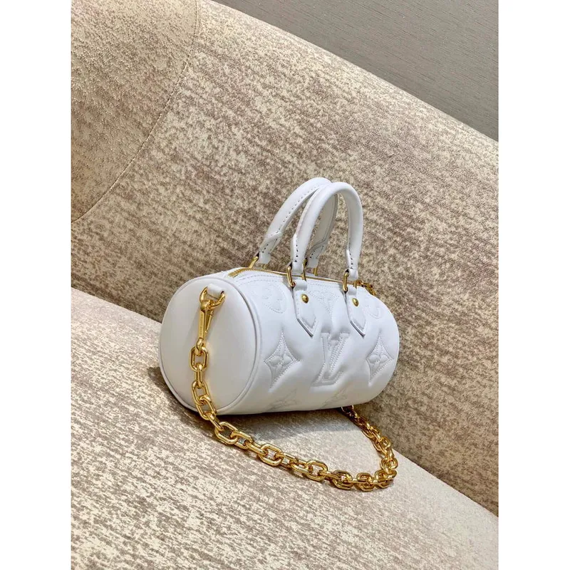 LV M59827 Louis Vuitton Papillon BB Kabelka Sněhově Bílá