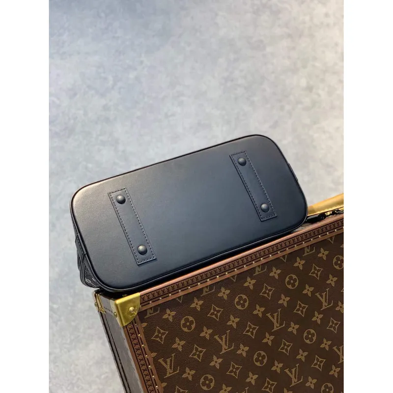 LV M20355 Louis Vuitton Alma PM Kabelka Patentní telecí kůže Černá