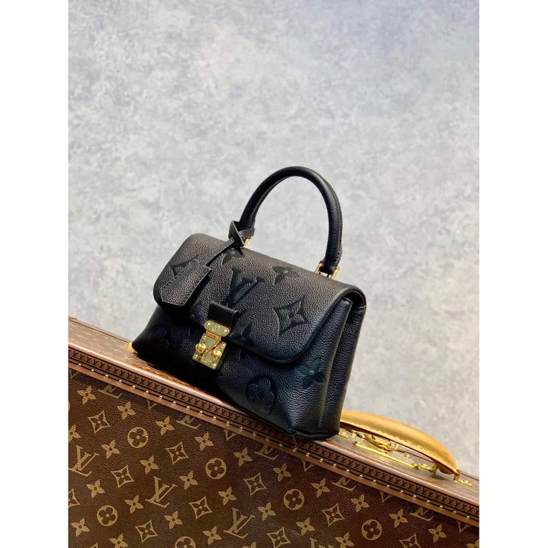 LV M46008 Louis Vuitton Madeleine BB Monogram Empreinte kůže černá