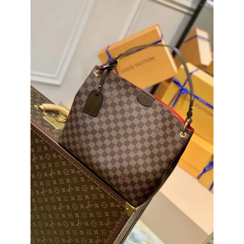 LV N44044 Louis Vuitton Graceful PM N44045 Damier Ebène