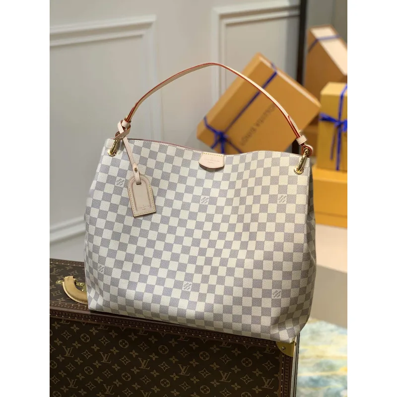 LV N42233 Louis Vuitton Graceful MM Damier azur plátno