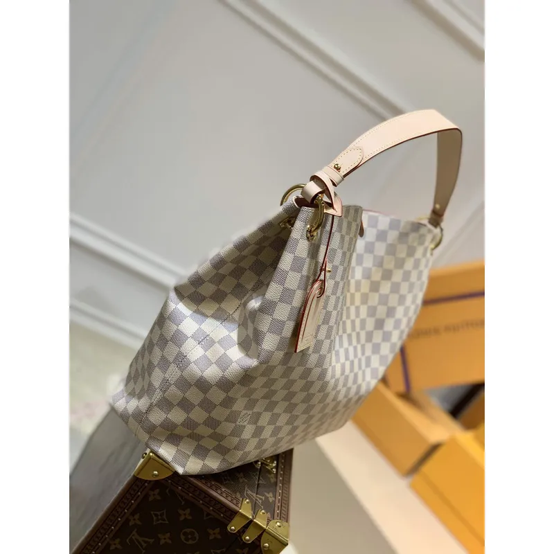 LV N42233 Louis Vuitton Graceful MM Damier azur plátno