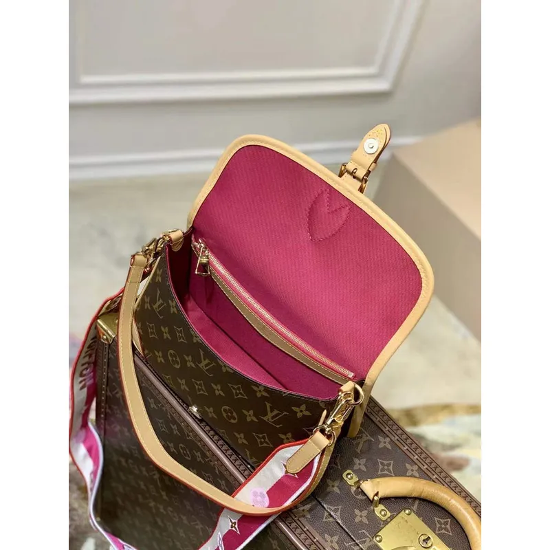 LV M46049 Louis Vuitton Diane Monogram M45985 Taška Růžová