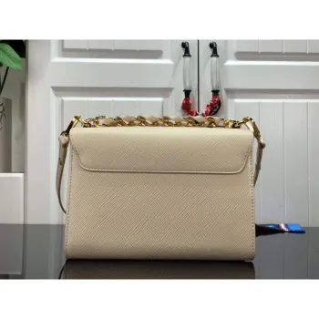 LV M53754 Louis Vuitton Twist MM Epi zrnitá hovězí kůže Quartz bílá