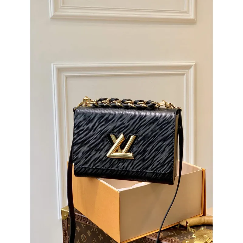 LV M59887 Louis Vuitton Twist MM EPI kožená taška černá