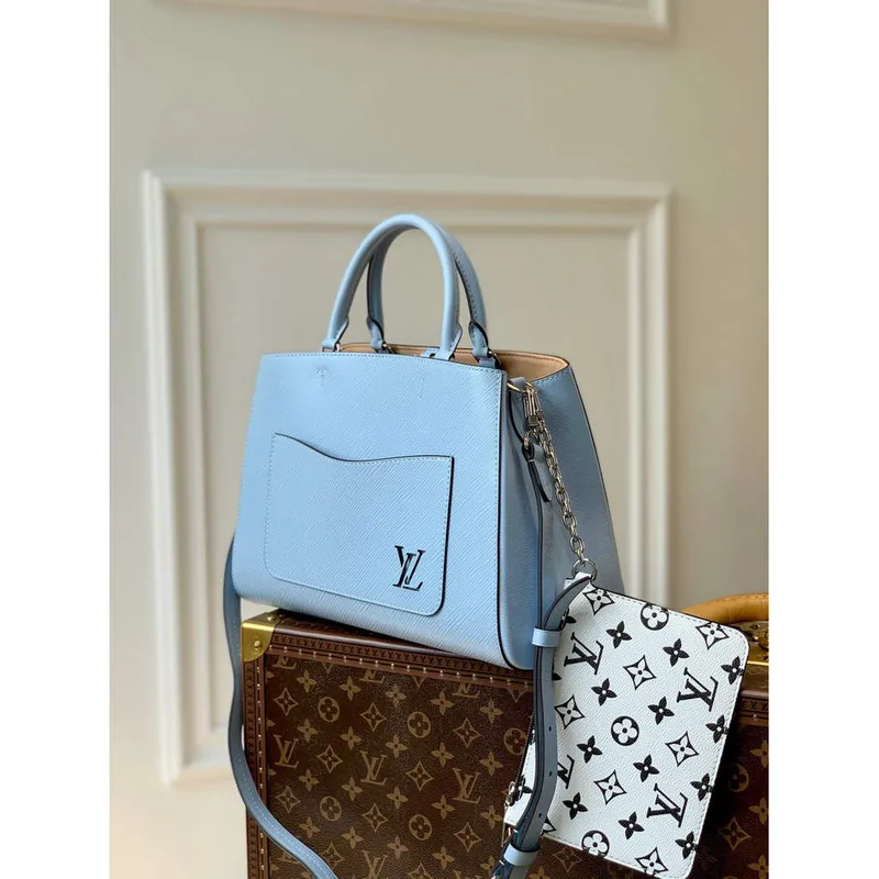 LV M59953 Louis Vuitton Marelle Tote MM Modrá
