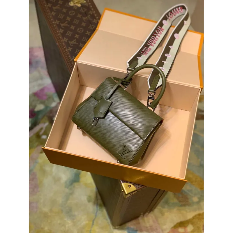 LV M58928 Louis Vuitton Cluny Mini kabelka hnědá zelená